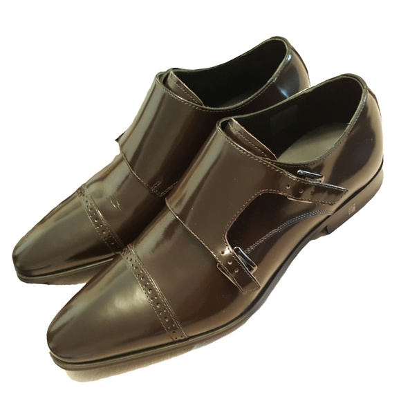 Men\'s Versace Collection Double Monk Strap Dress Shoes Brown EU 43 NWOT main image 5
